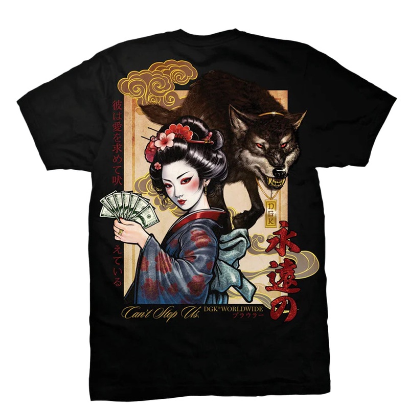 DGK Prowler Black T Shirt Black Medium