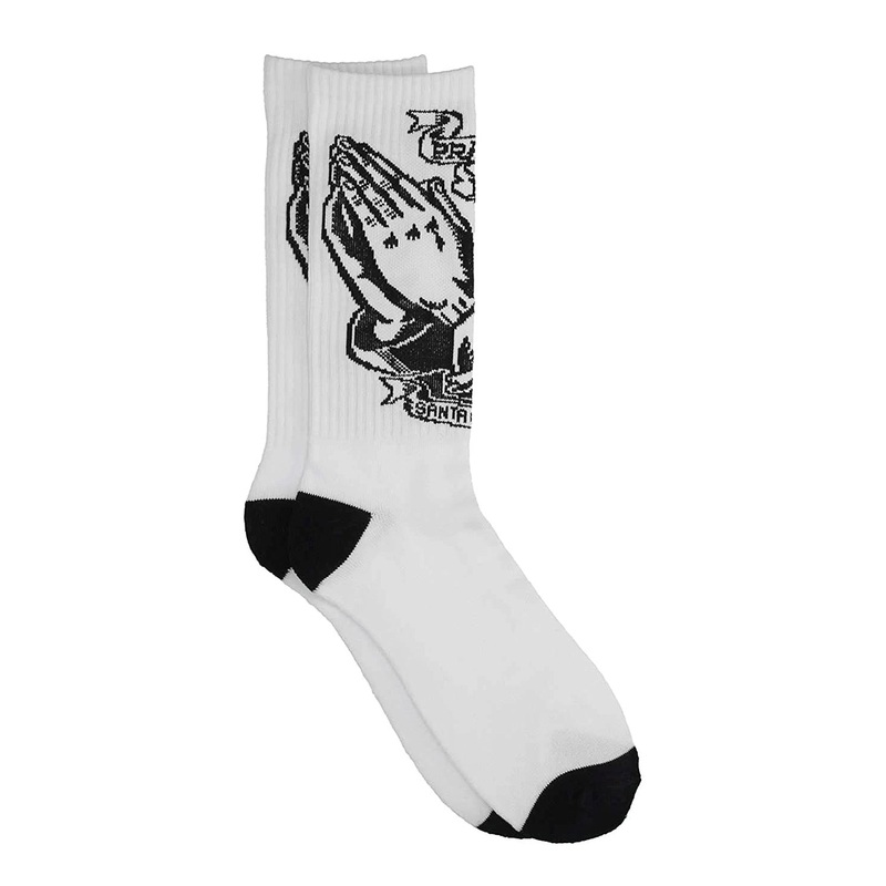 Santa Cruz Praying Hands Socks – White