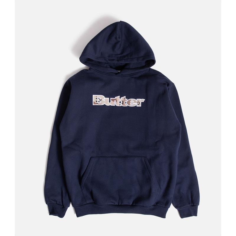 Butter Goods Logo Camo Applique Hooded Sweatshirt