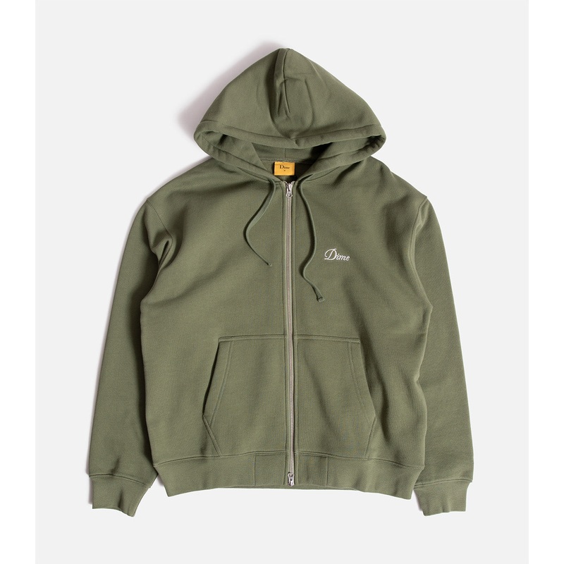 Dime Cursive Zip Up Hooded Sweatshirt