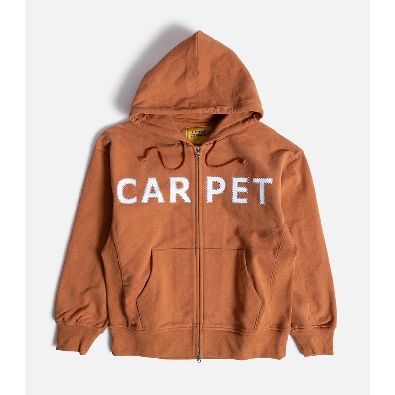 Carpet Rhinestone Double Zip Up Hooded Sweatshirt
