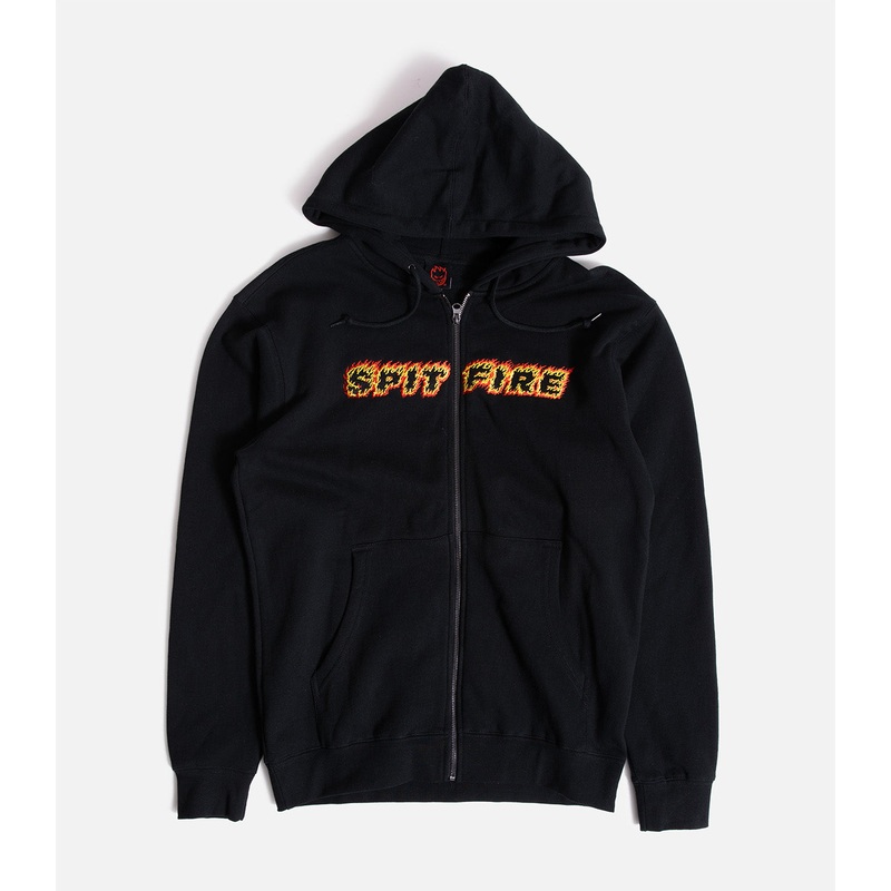 Spitfire Flames Script Zip Up Hooded Sweatshirt